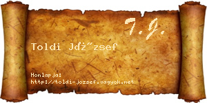 Toldi József névjegykártya